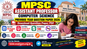 MPSC Assistant Professor Computer Science Previous Year Question Paper 2026
