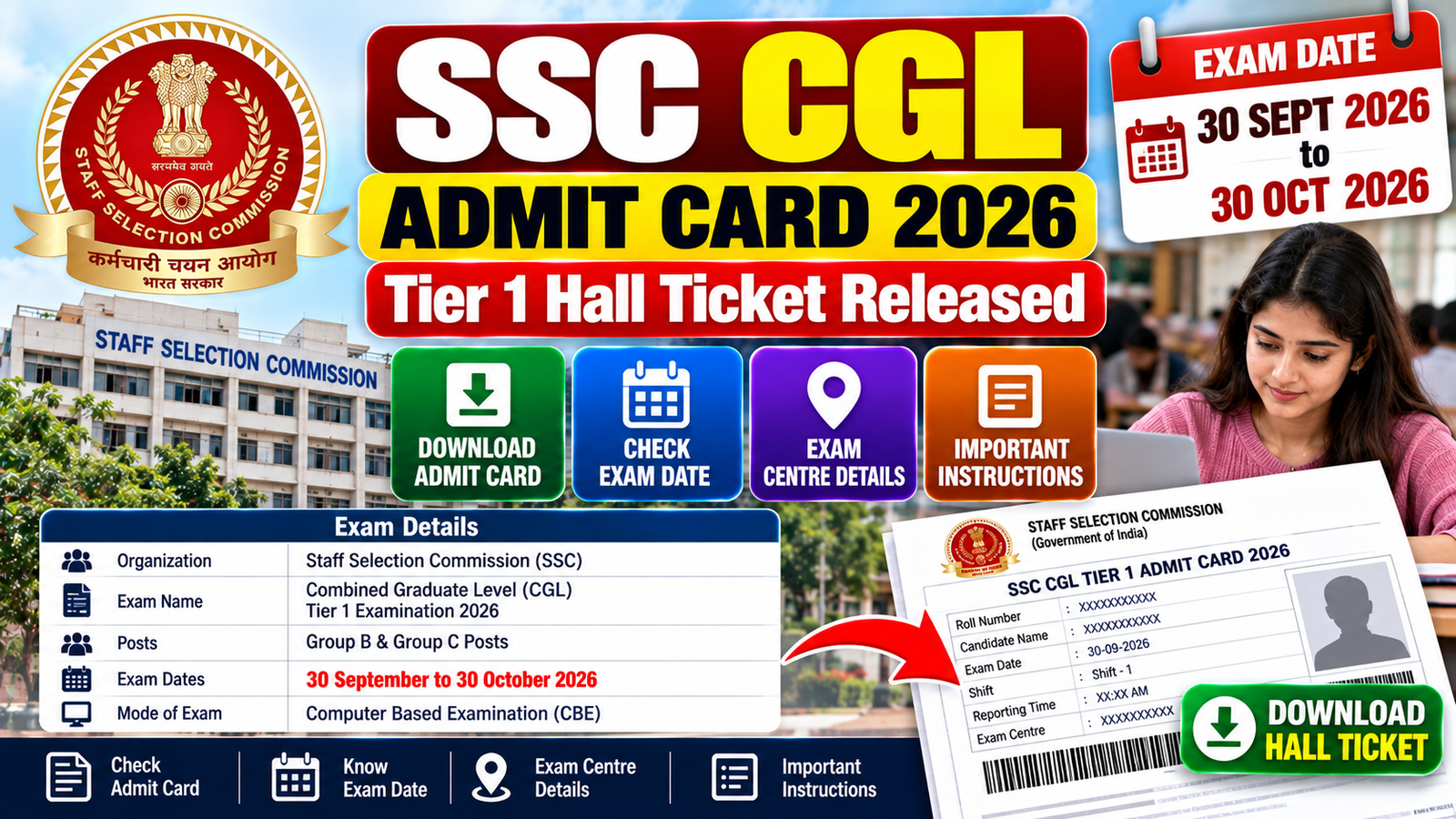 SSC CGL Admit Card 2026 Released