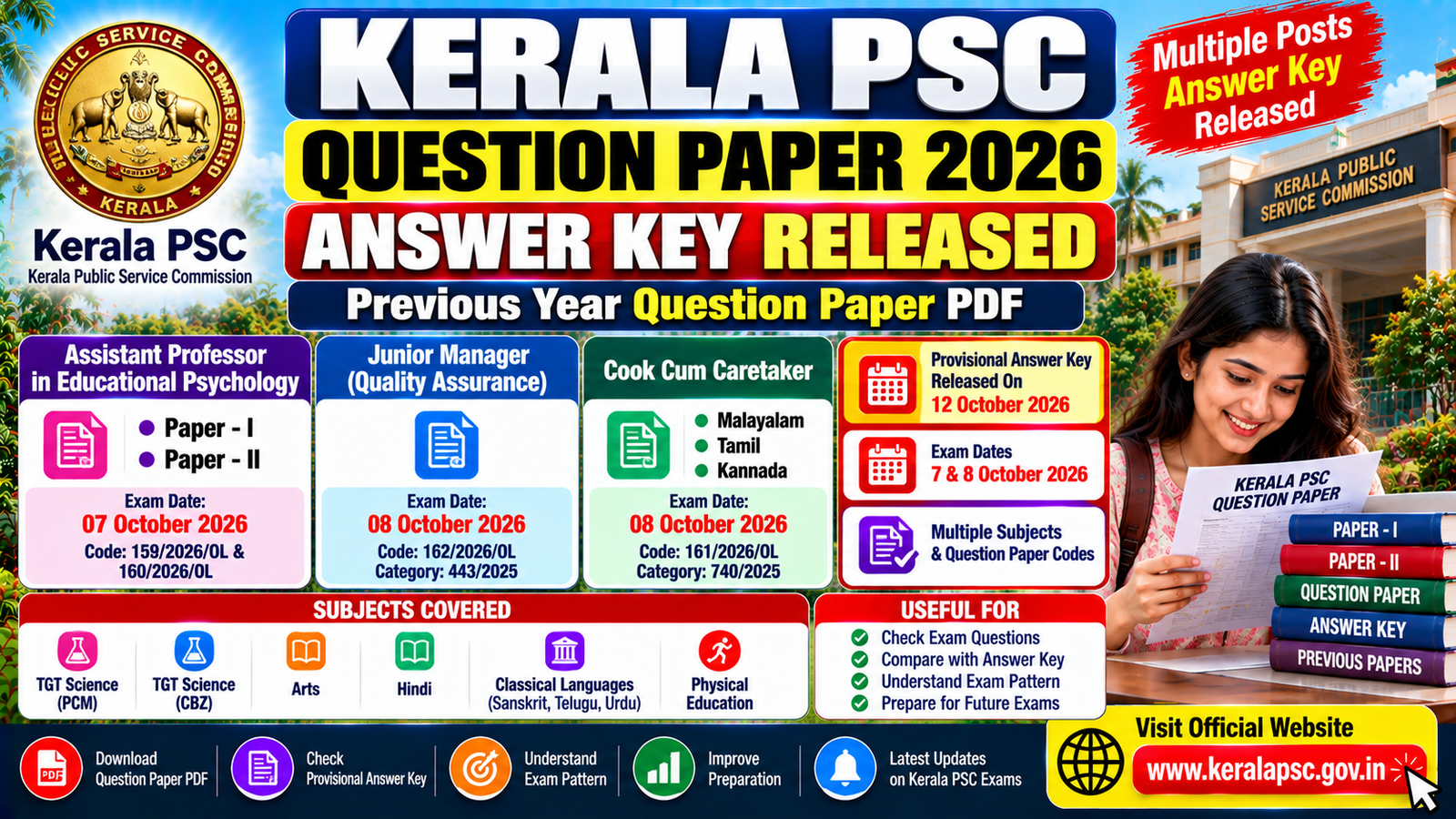 Kerala PSC Assistant Professor and Other Posts Question Paper 2026