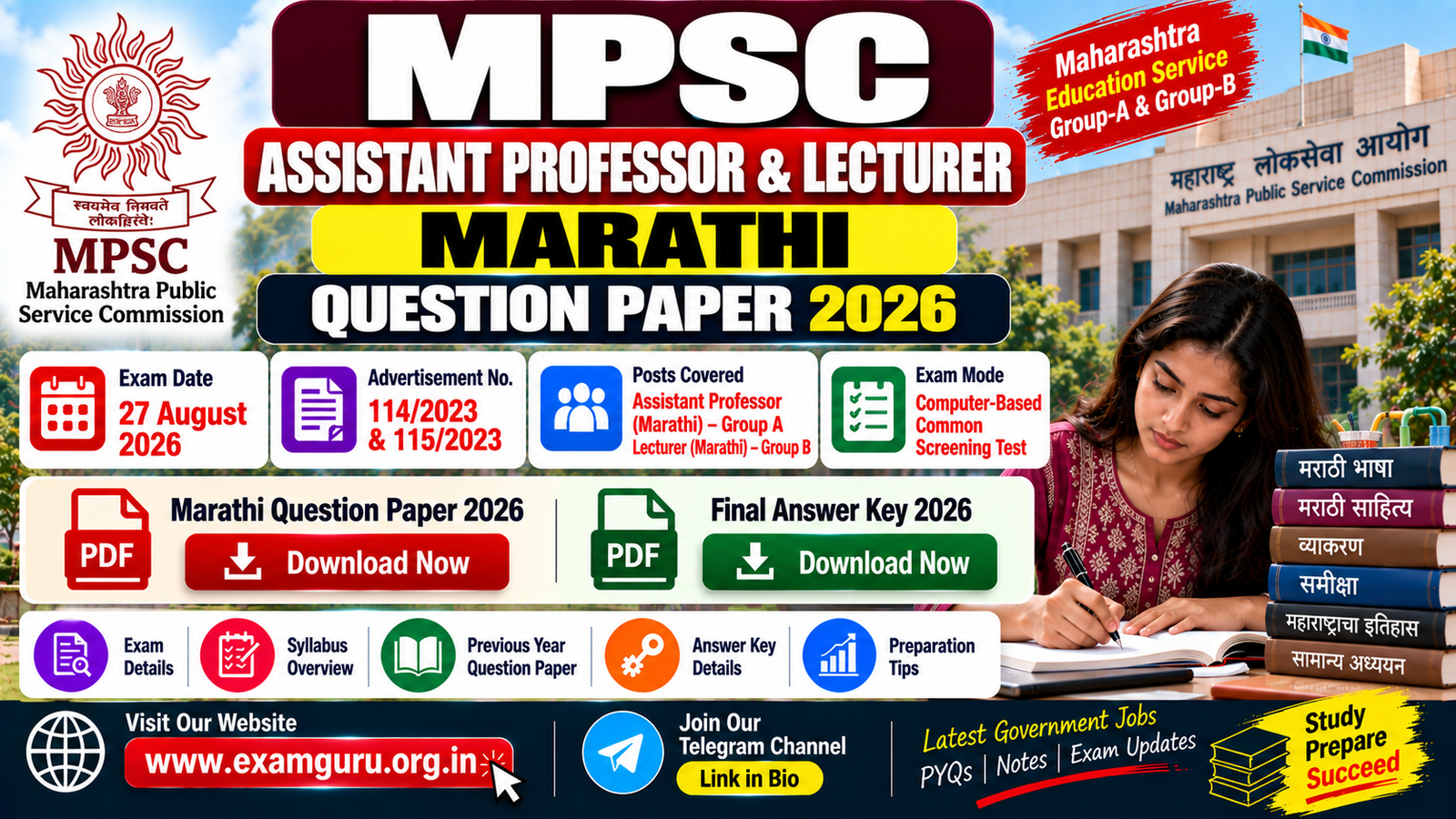 MPSC Assistant Professor and Lecturer Question Paper 2026