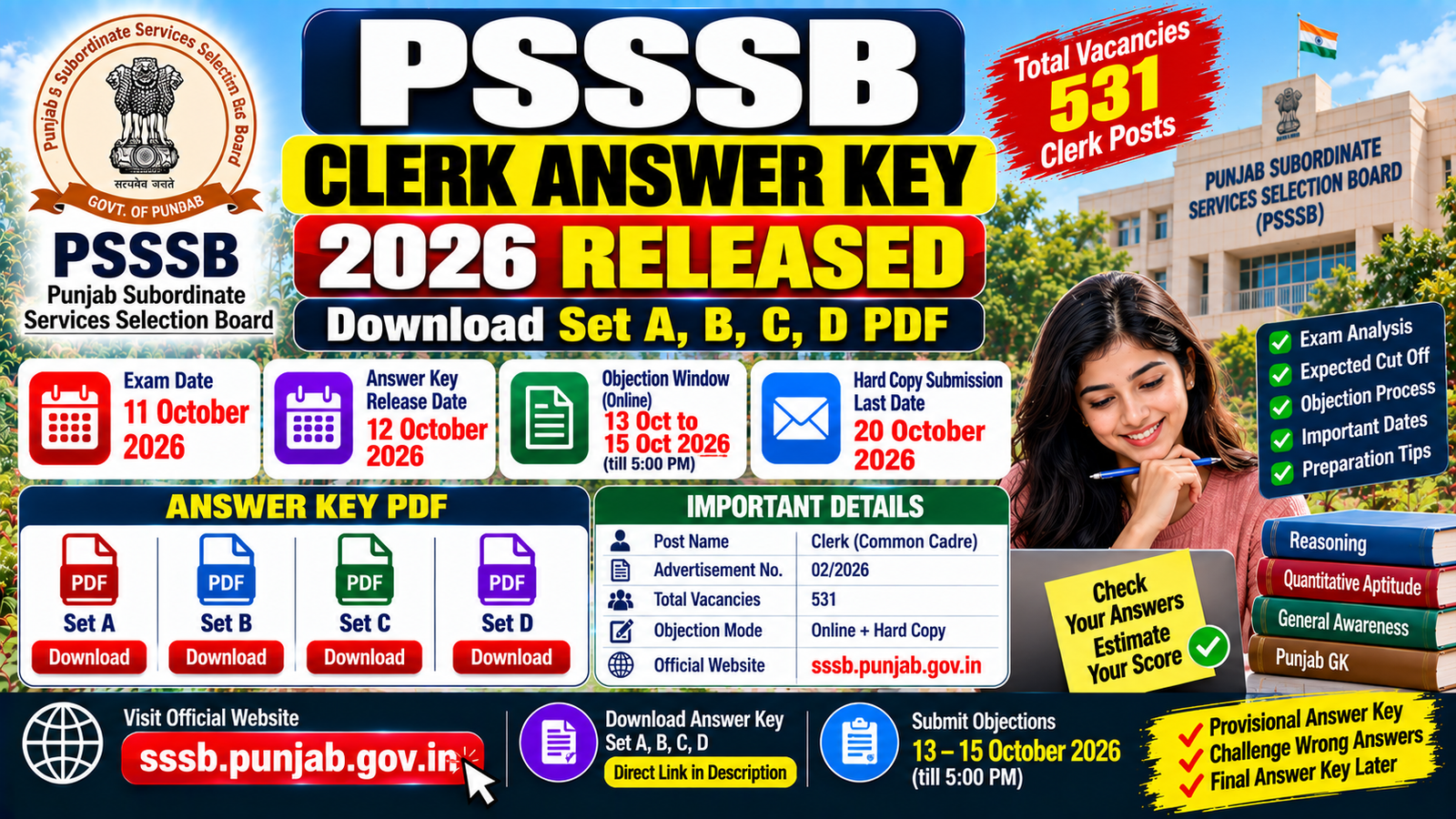 PSSSB Clerk Answer Key 2026 Released