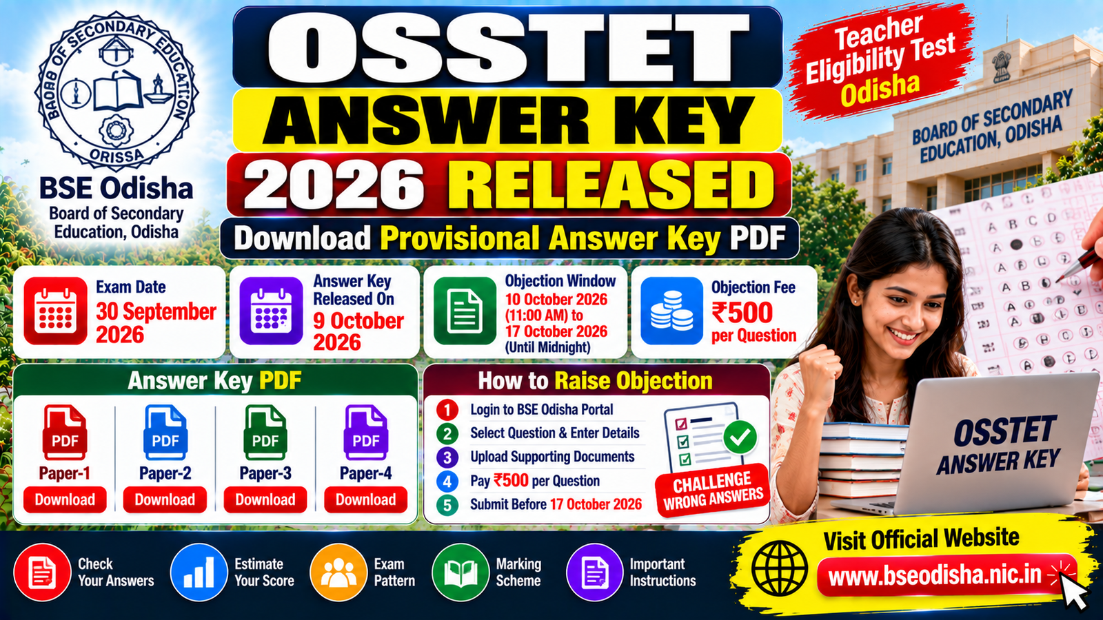 OSSTET Answer Key 2026 Released