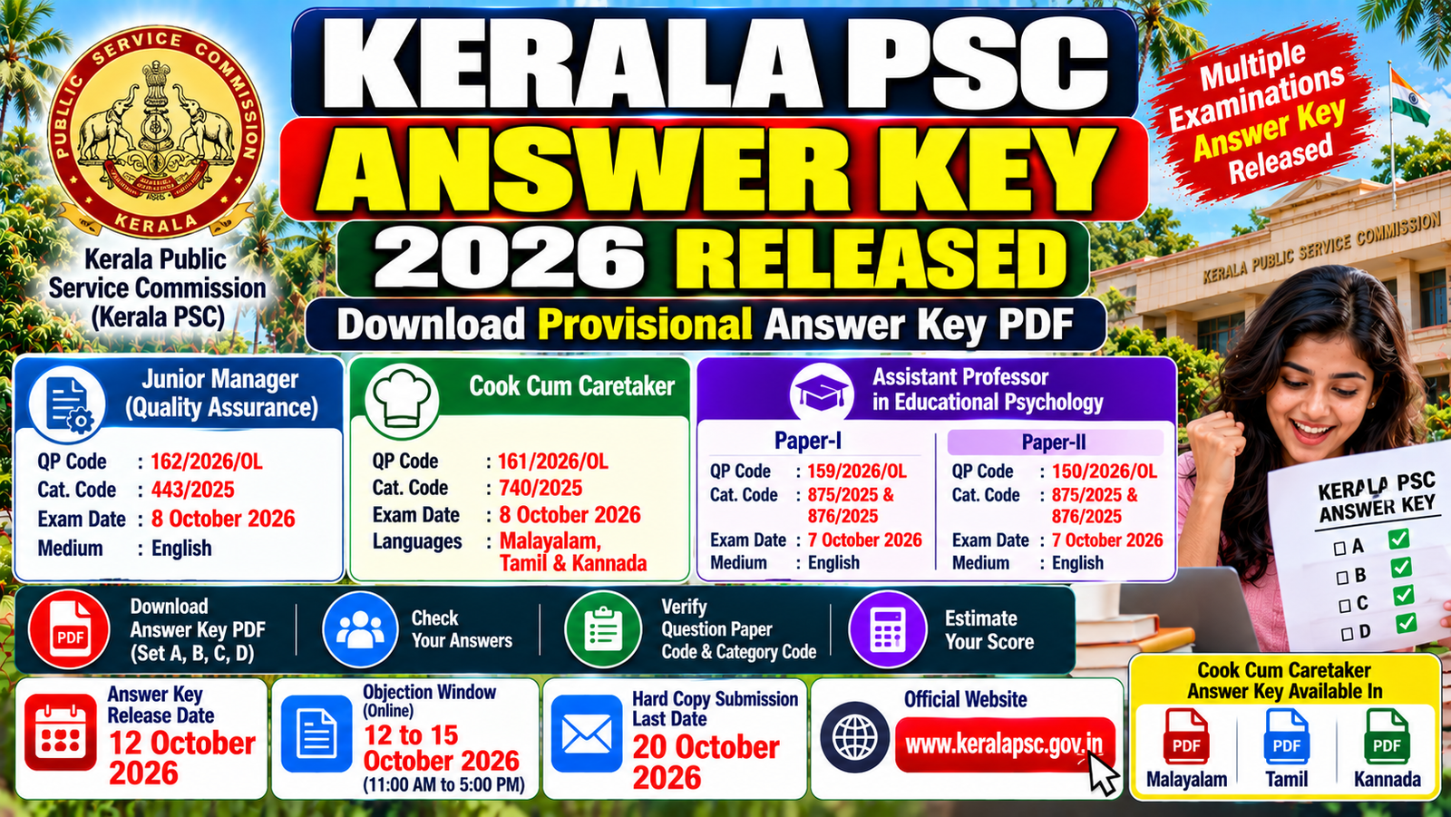 Kerala PSC Answer Key 2026 Released