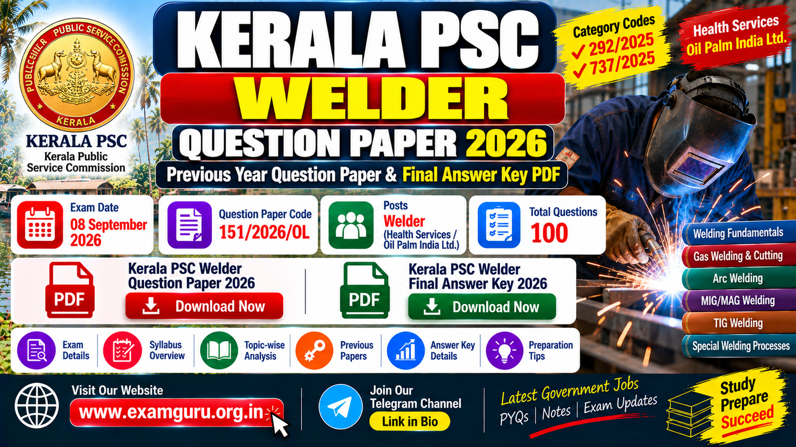 Kerala PSC Welder Question Paper 2026