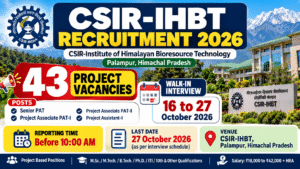 CSIR-IHBT Recruitment 2026